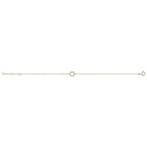 9ct Gold Ladies' 7.25 In Cz Open Circle Bracelet 0.65g